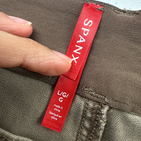 Spanx Stretch Twill Cropped Wide Leg Pant Womens Large Tan Shaping - Picture 5 of 11